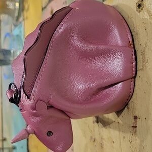 Coach unicorn leather keychain pouch